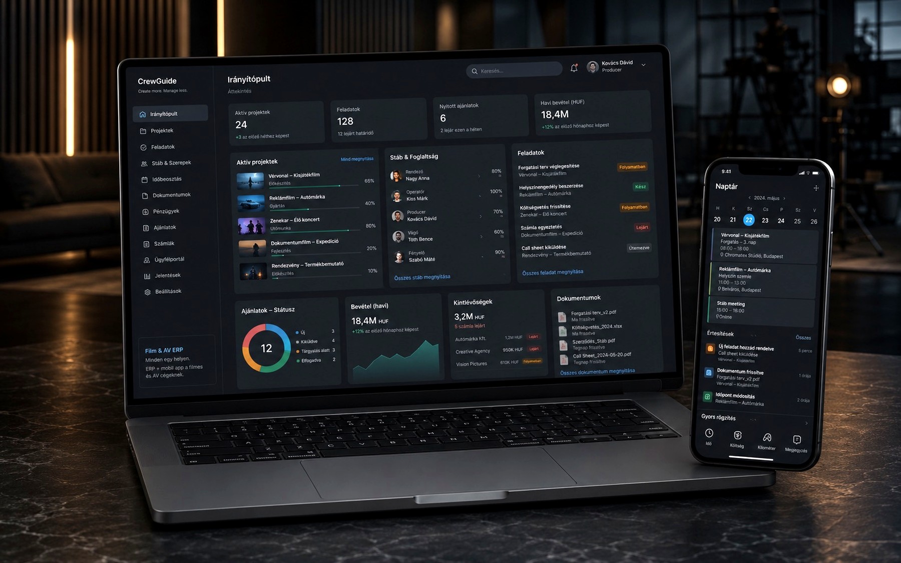 CrewGuide ERP dashboard